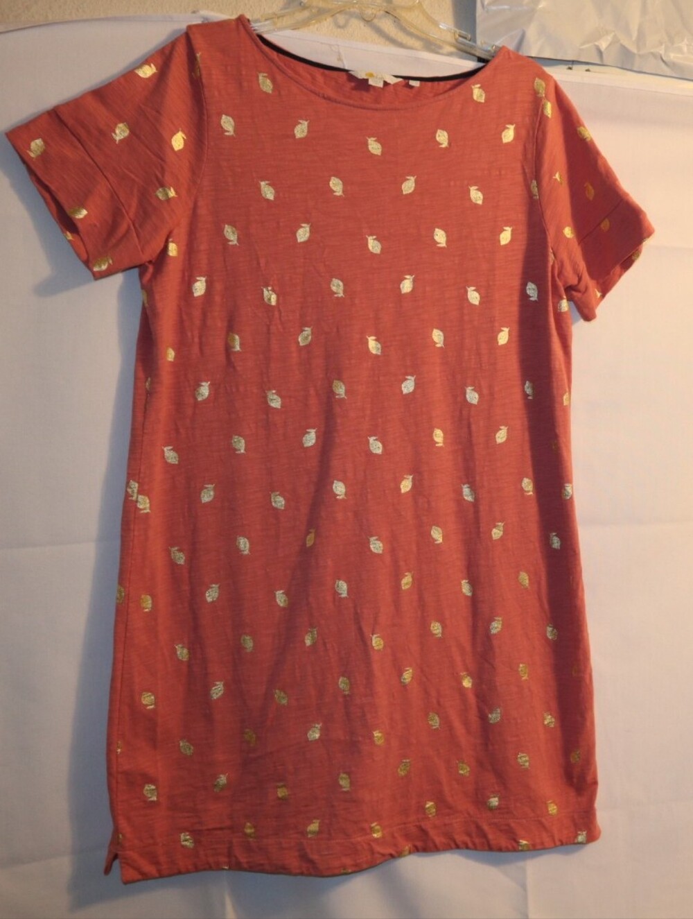 Boden Paulina Jersey Pineapple Shirt Dress coral pink color Size 14R - Picture 5 of 11